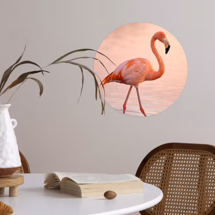 Behangcirkel - Flamingo - Water - Roze — 4