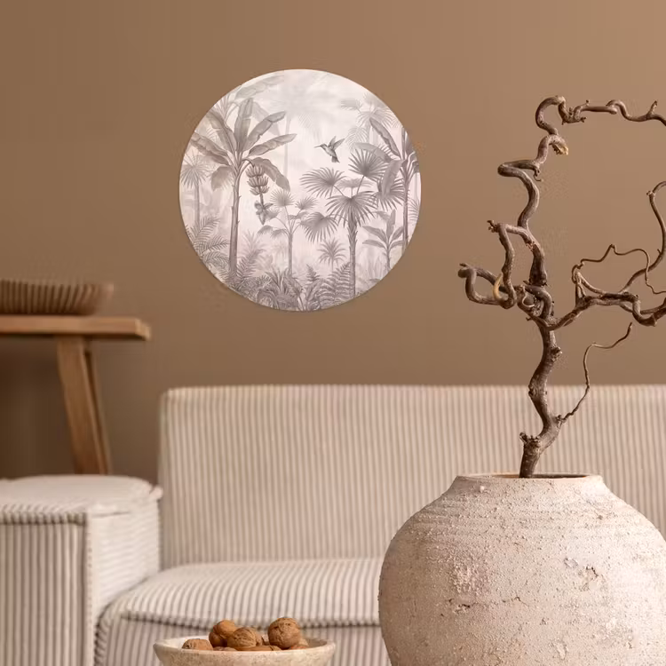 Behangcirkel - Jungle - Banenboom - Kolibrie - Beige — 2
