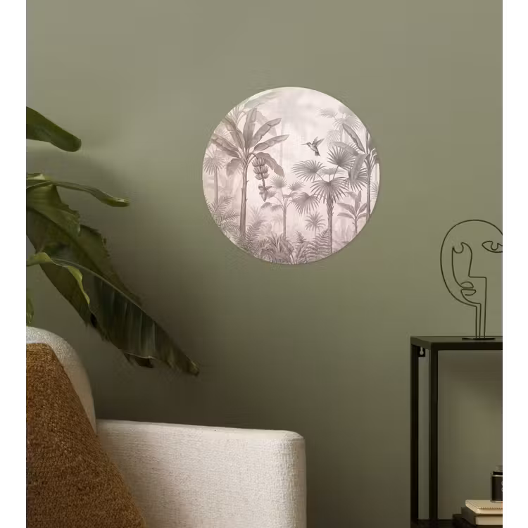 Behangcirkel - Jungle - Banenboom - Kolibrie - Beige — 3