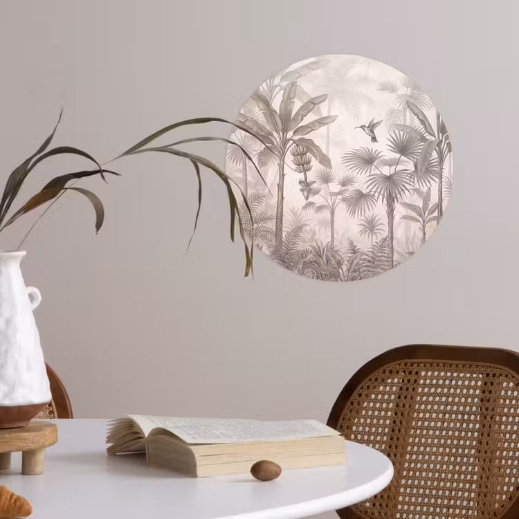 Behangcirkel - Jungle - Banenboom - Kolibrie - Beige — 4