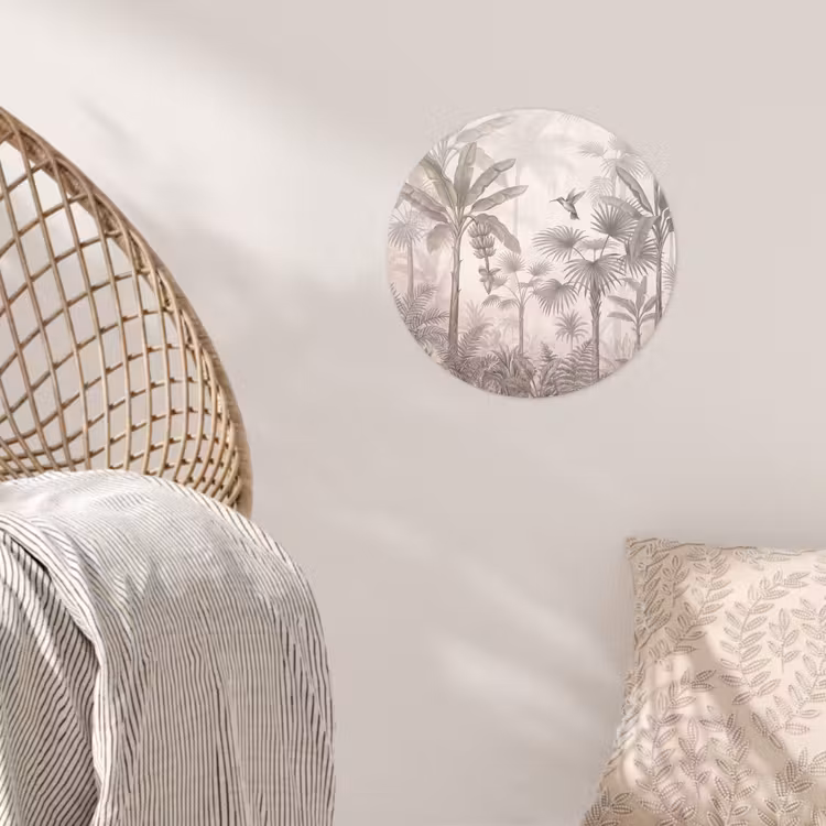 Behangcirkel - Jungle - Banenboom - Kolibrie - Beige — 5