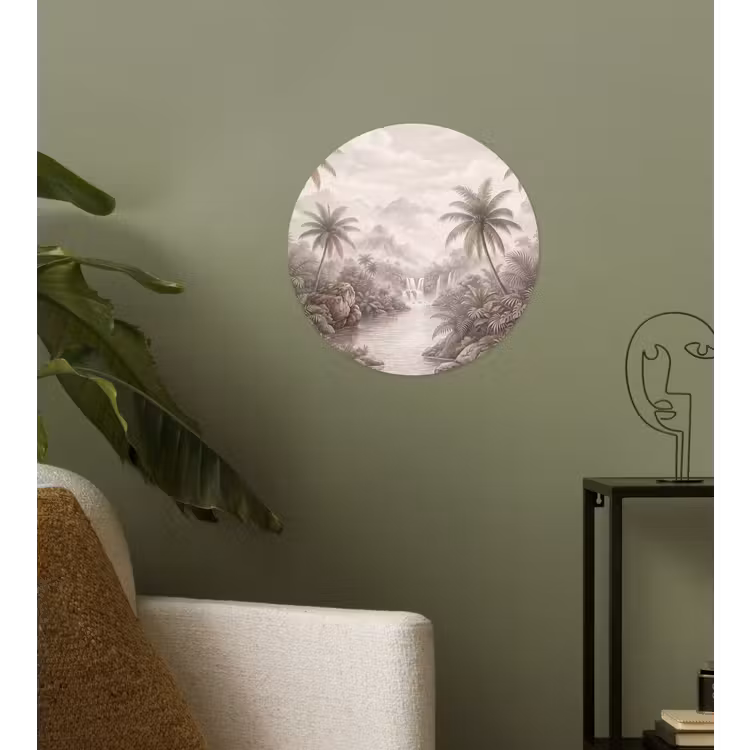 Behangcirkel - Jungle - Watervallen - Tropisch - Illustratie — 3