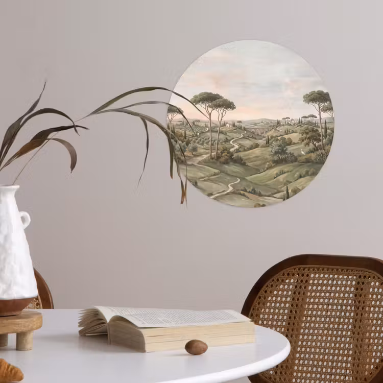 Behangcirkel - Landschap - Heuvels - Zandpad - Groen — 4