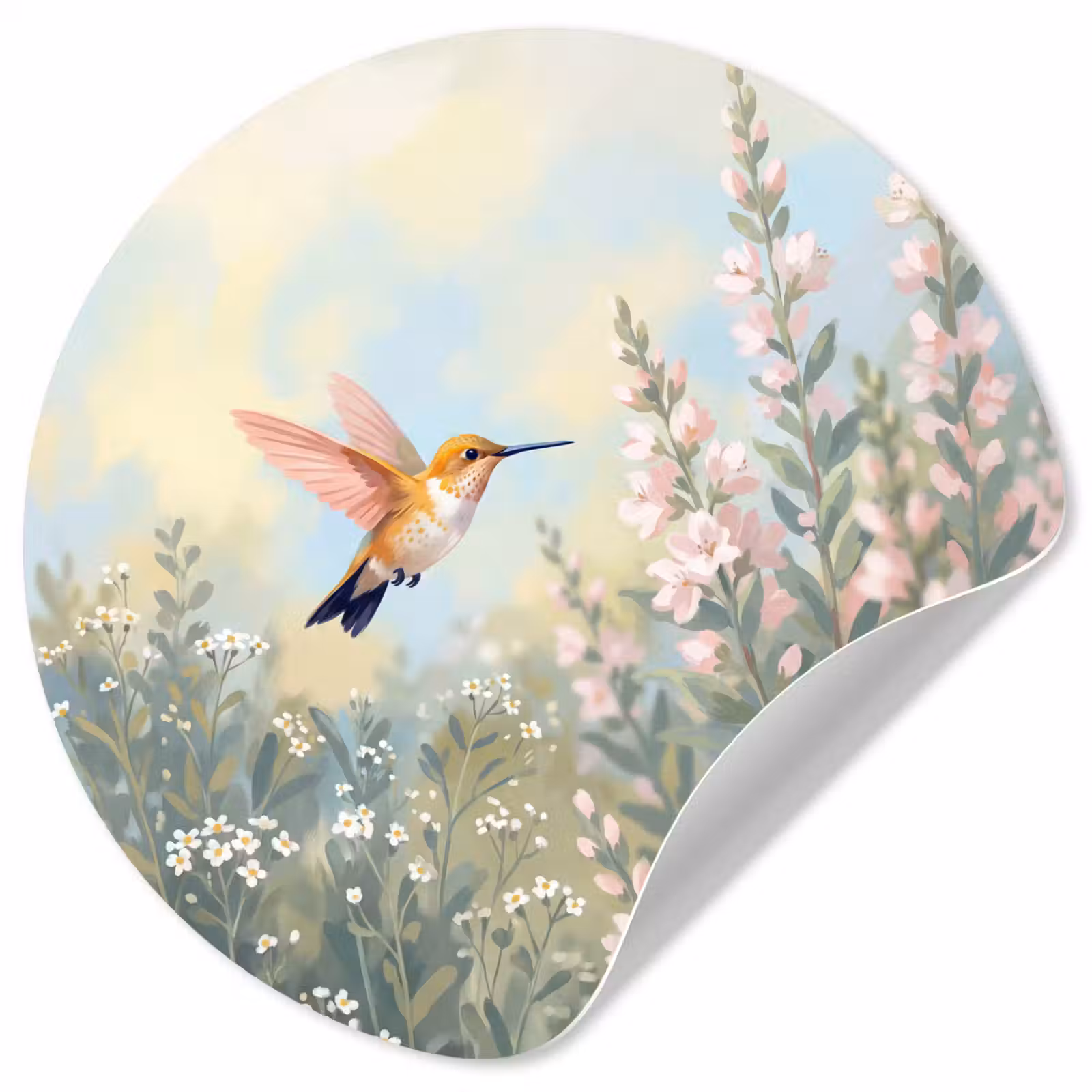 Behangcirkel - Kolibrie - Illustratie - Kleurrijk — 1