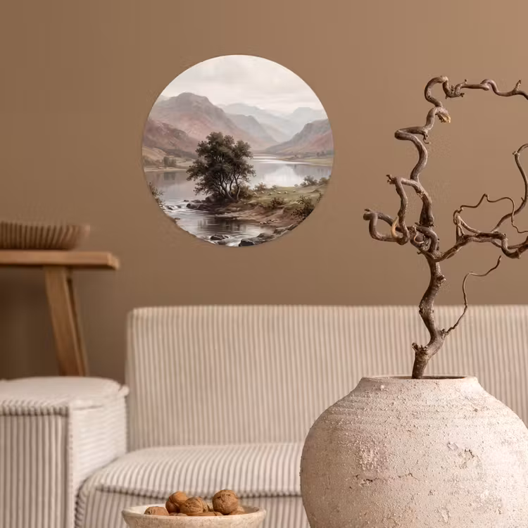 Behangcirkel - Berglandschap - Meer - Bergen - Vallei - Klassiek — 2