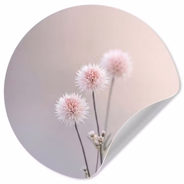 Behangcirkel - Bloemen - Bollen - Roze — 1