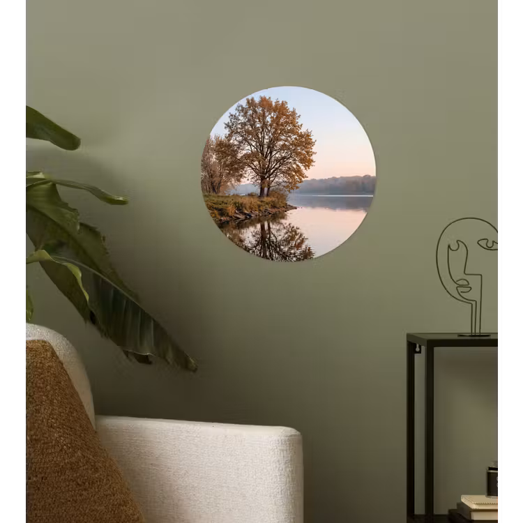 Behangcirkel - Bomen - Reflectie - Water - Zonsopgang - Serene — 3