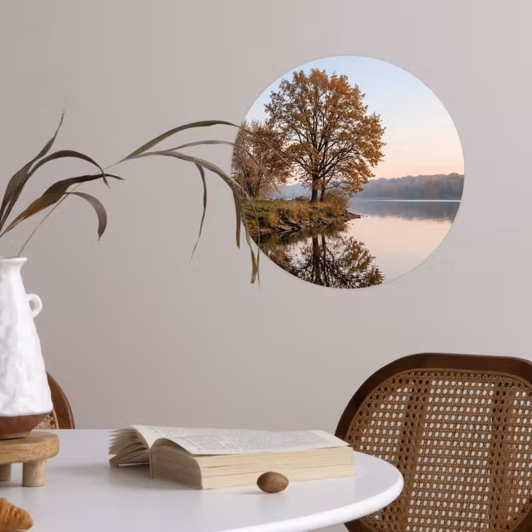 Behangcirkel - Bomen - Reflectie - Water - Zonsopgang - Serene — 4