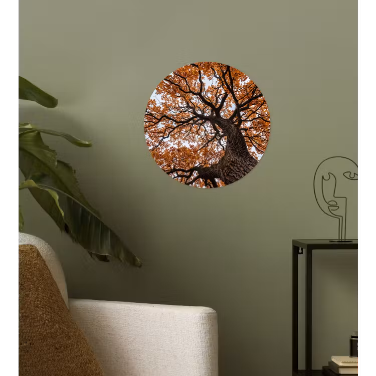 Behangcirkel - Boom - Bladerdak - Herfst - Oranje - Sfeervol — 3