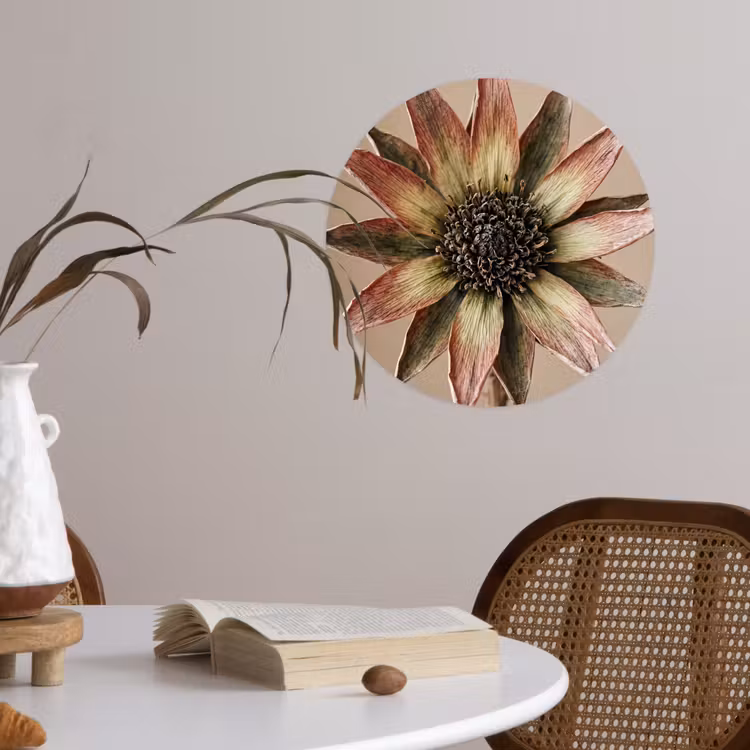 Behangcirkel - Droogbloem - Protea - Vintage - Beige - Rustiek — 4