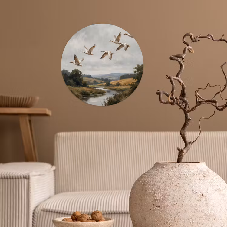 Behangcirkel - Eenden - Rivier - Landschap - Vlucht - Nostalgisch — 2