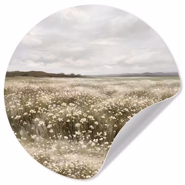 Behangcirkel - Illustratie - Landschap - Wit — 1