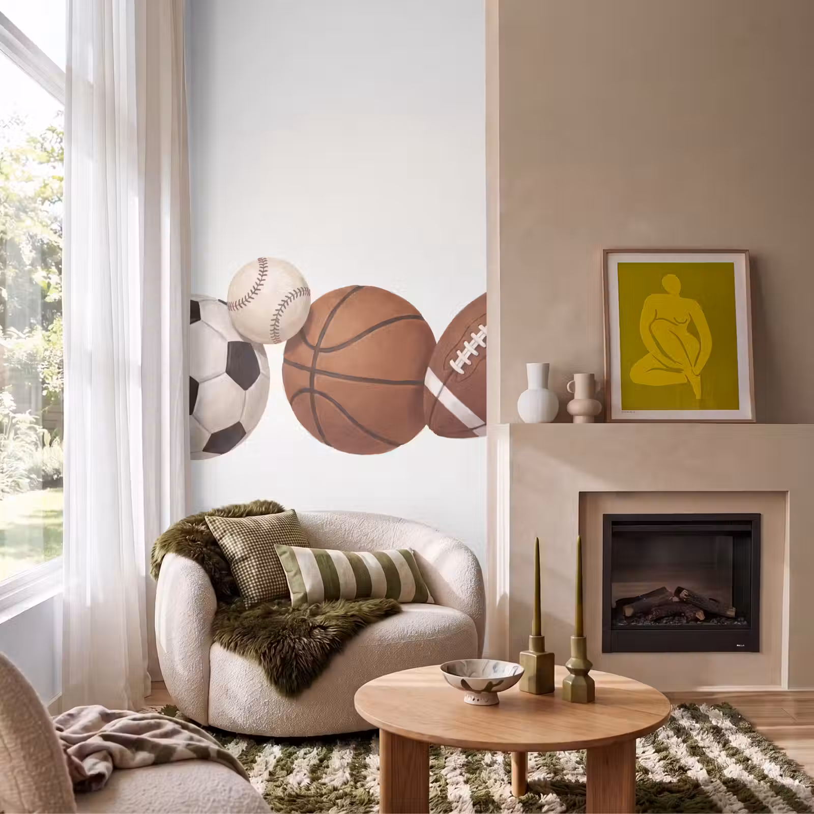 Behang - Sport - Ballen - Illustratie — 1