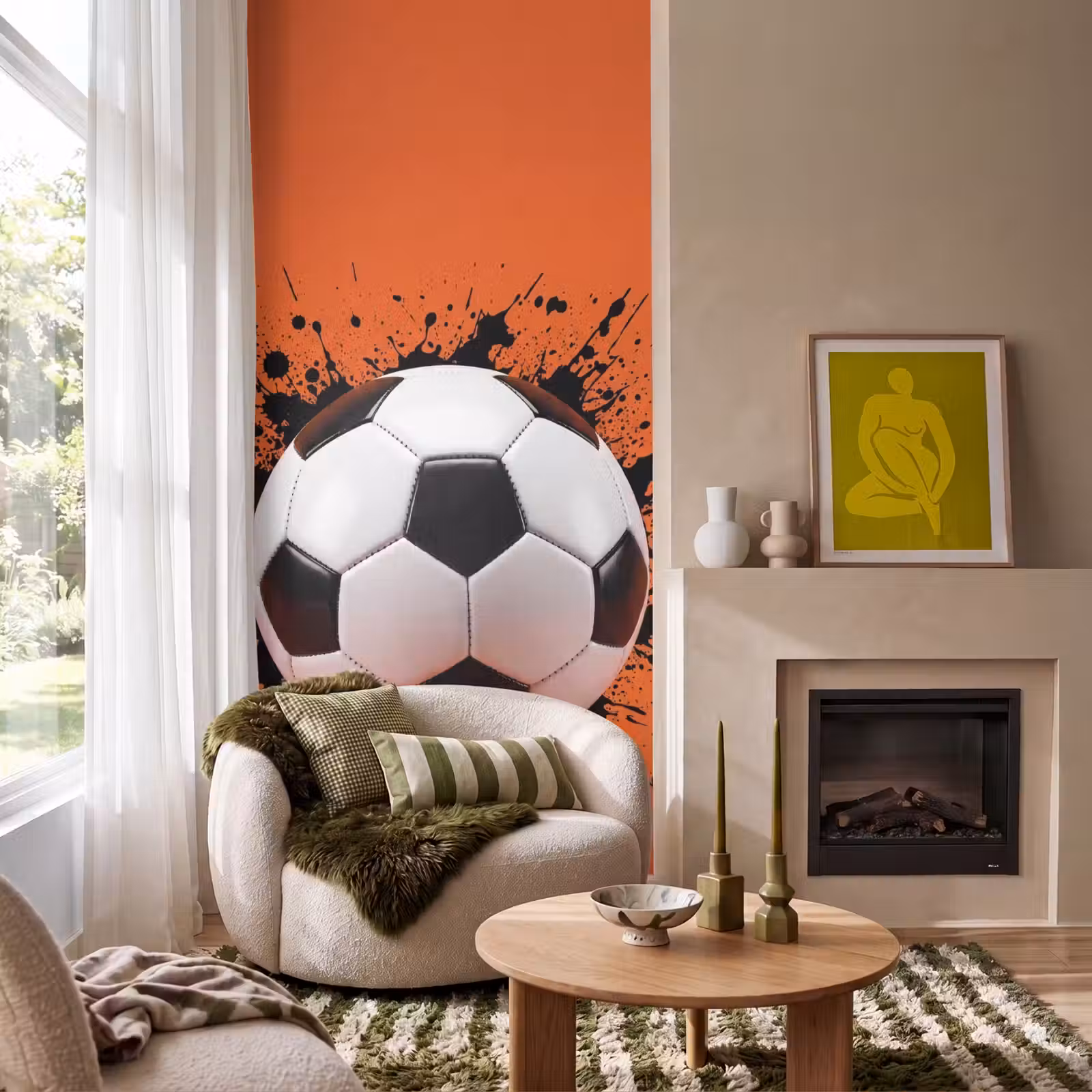 Behang - Voetbal - Verf - Sport - Oranje — 1