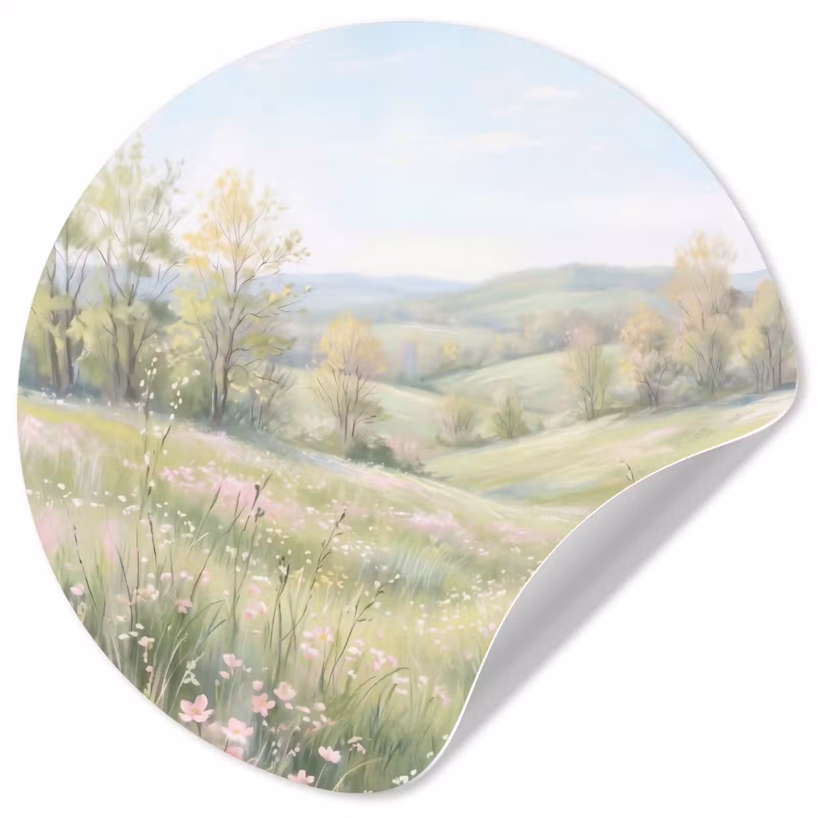 Behangcirkel - Bloemen veld - Bloemen - Groen — 1