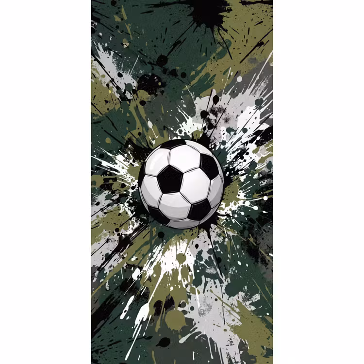 Behang - Voetbal - Verf - Spetters - Groen — 2