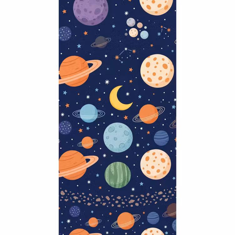 Behang - Ruimte - Planeten - Kleurrijk — 2
