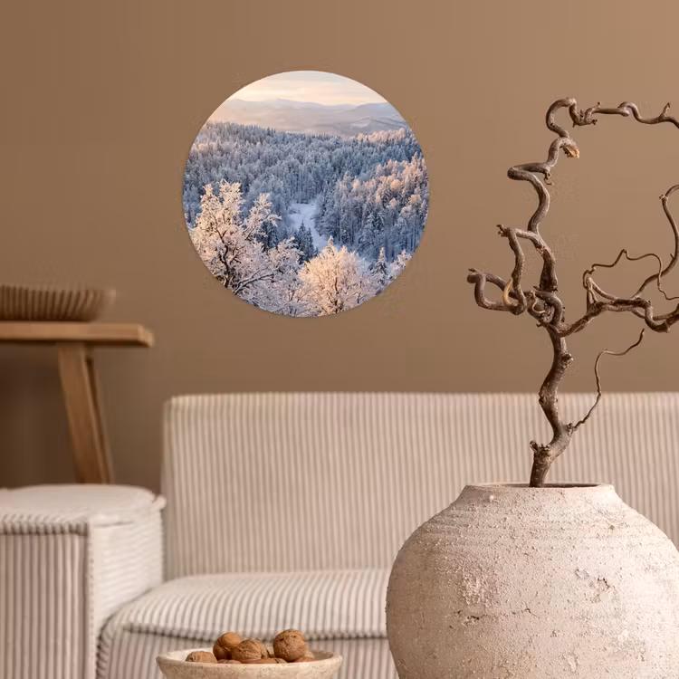 Behangcirkel - Bos - Bergen - Goud - Winter - Warm — 2