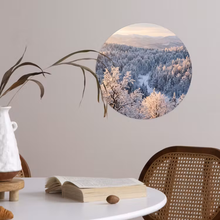 Behangcirkel - Bos - Bergen - Goud - Winter - Warm — 4