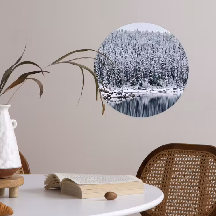 Behangcirkel - Bos - Reflectie - Meer - Winter - Serene — 4