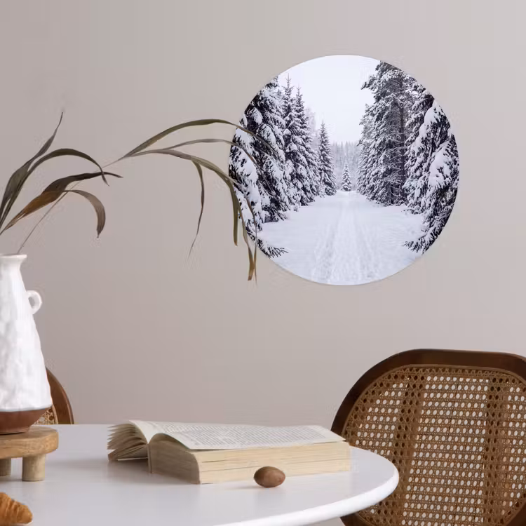 Behangcirkel - Bos - Winter - Sneeuw - Pad - Natuur — 4