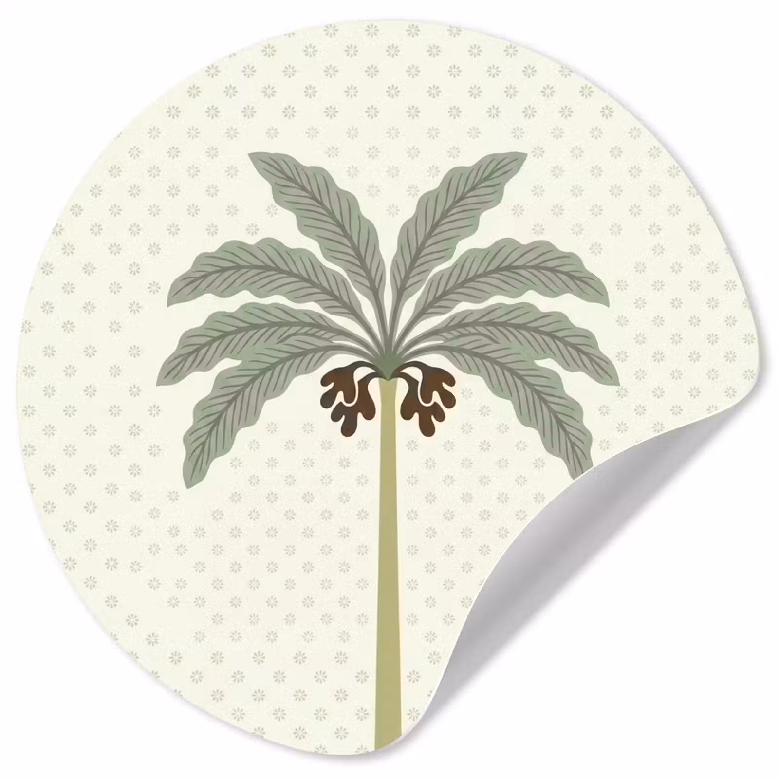 Behangcirkel - Boom - Bladeren - Groen - Decoratief - Beige — 1