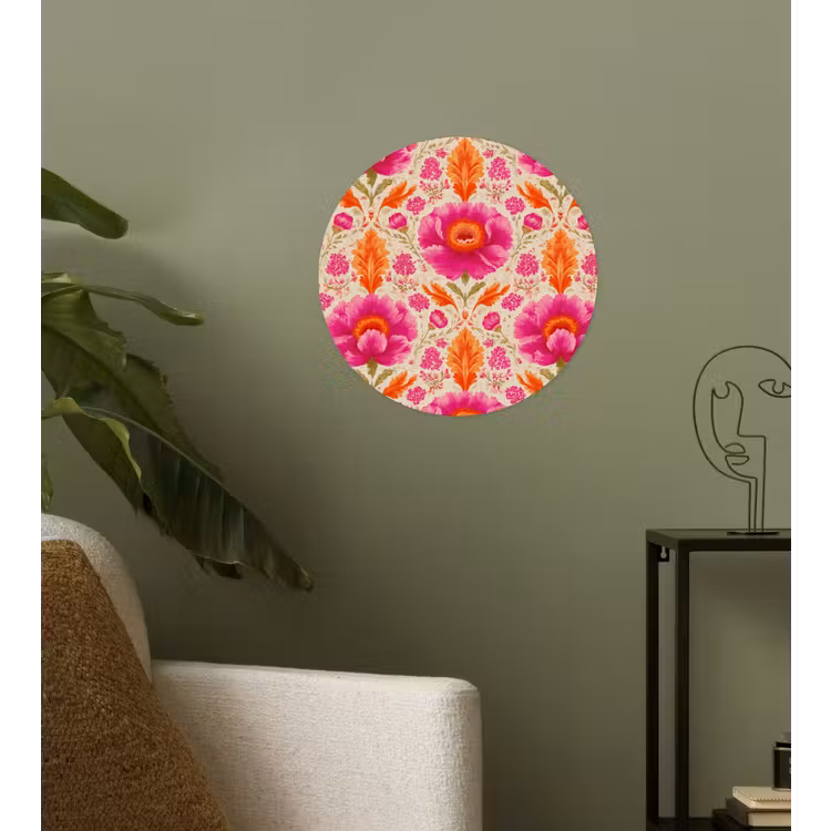 Behangcirkel - Bloemen - Barok - Roze - Oranje — 3