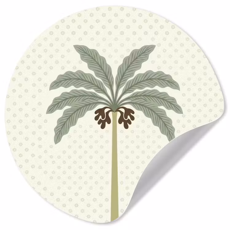 Behangcirkel - Boom - Bladeren - Groen - Decoratief - Beige — 1