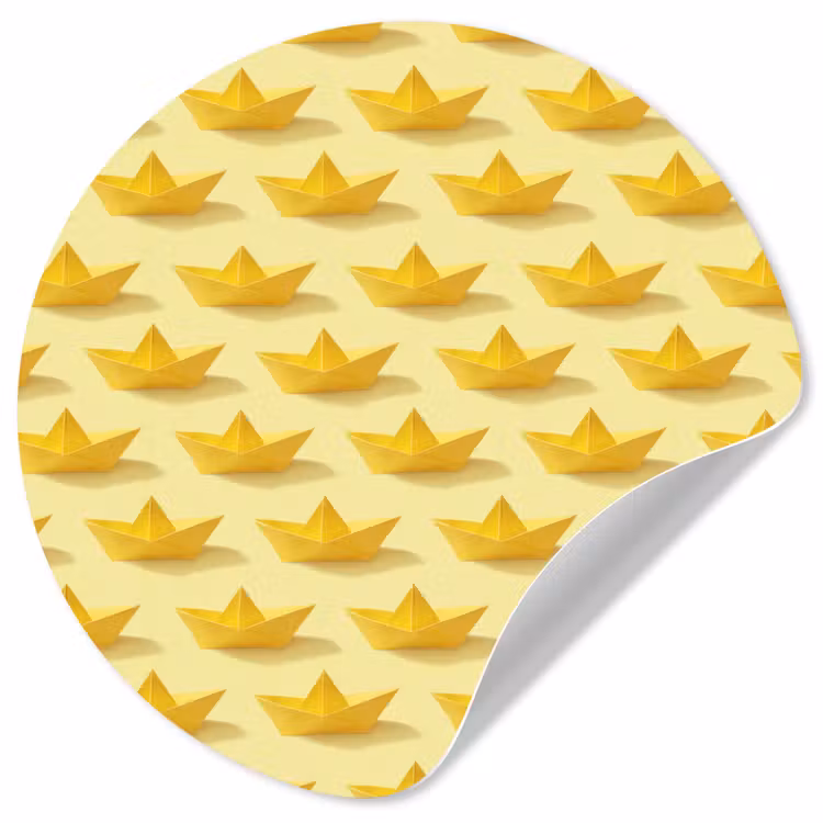 Behangcirkel - Bootjes - Origami - Creatief - Geel — 1