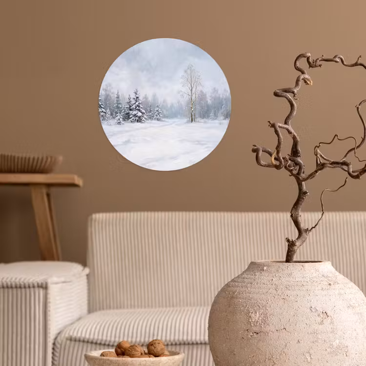 Behangcirkel - Bospad - Dennen - Sneeuw - Winter - Rustgevend — 2