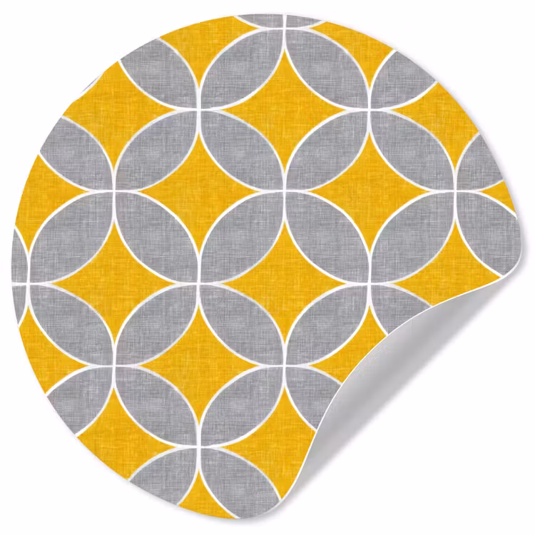 Behangcirkel - Geometrisch - Cirkels - Textuur - Grijs - Geel — 1