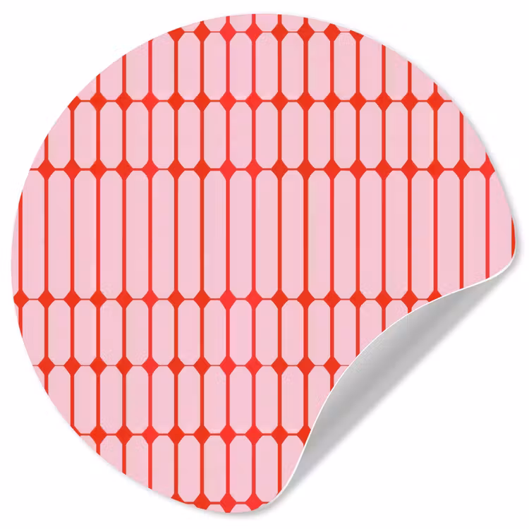 Behangcirkel - Geometrisch - Minimalistisch - Rood - Roze — 1