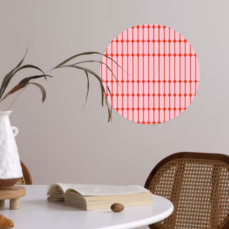 Behangcirkel - Geometrisch - Minimalistisch - Rood - Roze — 4