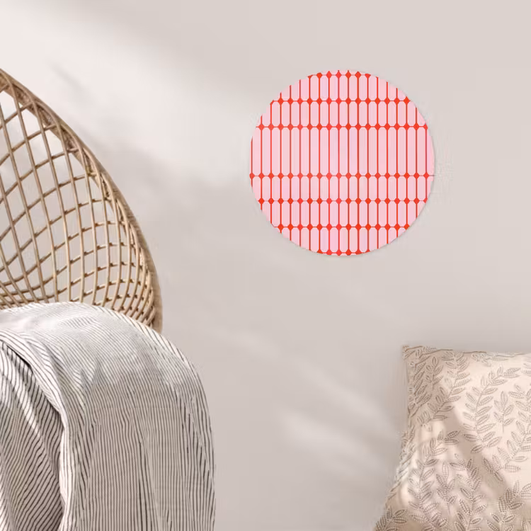 Behangcirkel - Geometrisch - Minimalistisch - Rood - Roze — 5