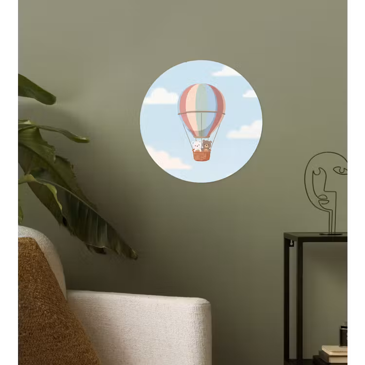 Behangcirkel - Luchtballon - Beren - Pastel — 3