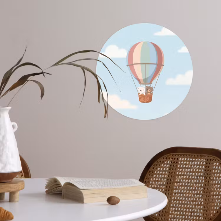 Behangcirkel - Luchtballon - Beren - Pastel — 4