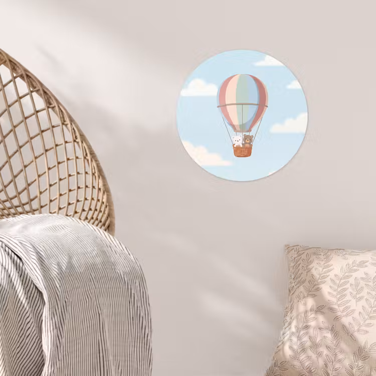 Behangcirkel - Luchtballon - Beren - Pastel — 5