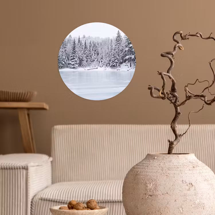 Behangcirkel - Meer - Dennen - IJs - Winter - Rustgevend — 2