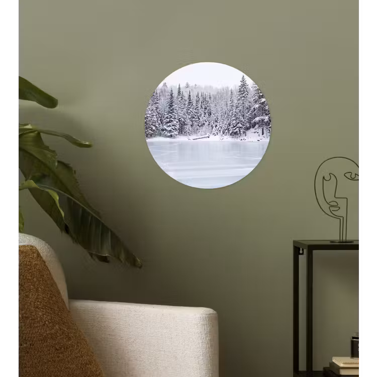 Behangcirkel - Meer - Dennen - IJs - Winter - Rustgevend — 3
