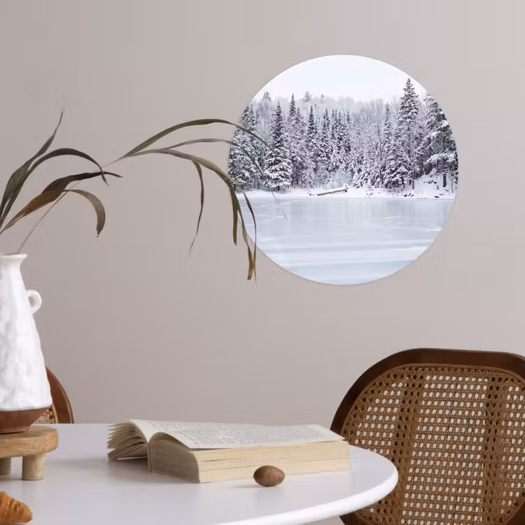 Behangcirkel - Meer - Dennen - IJs - Winter - Rustgevend — 4