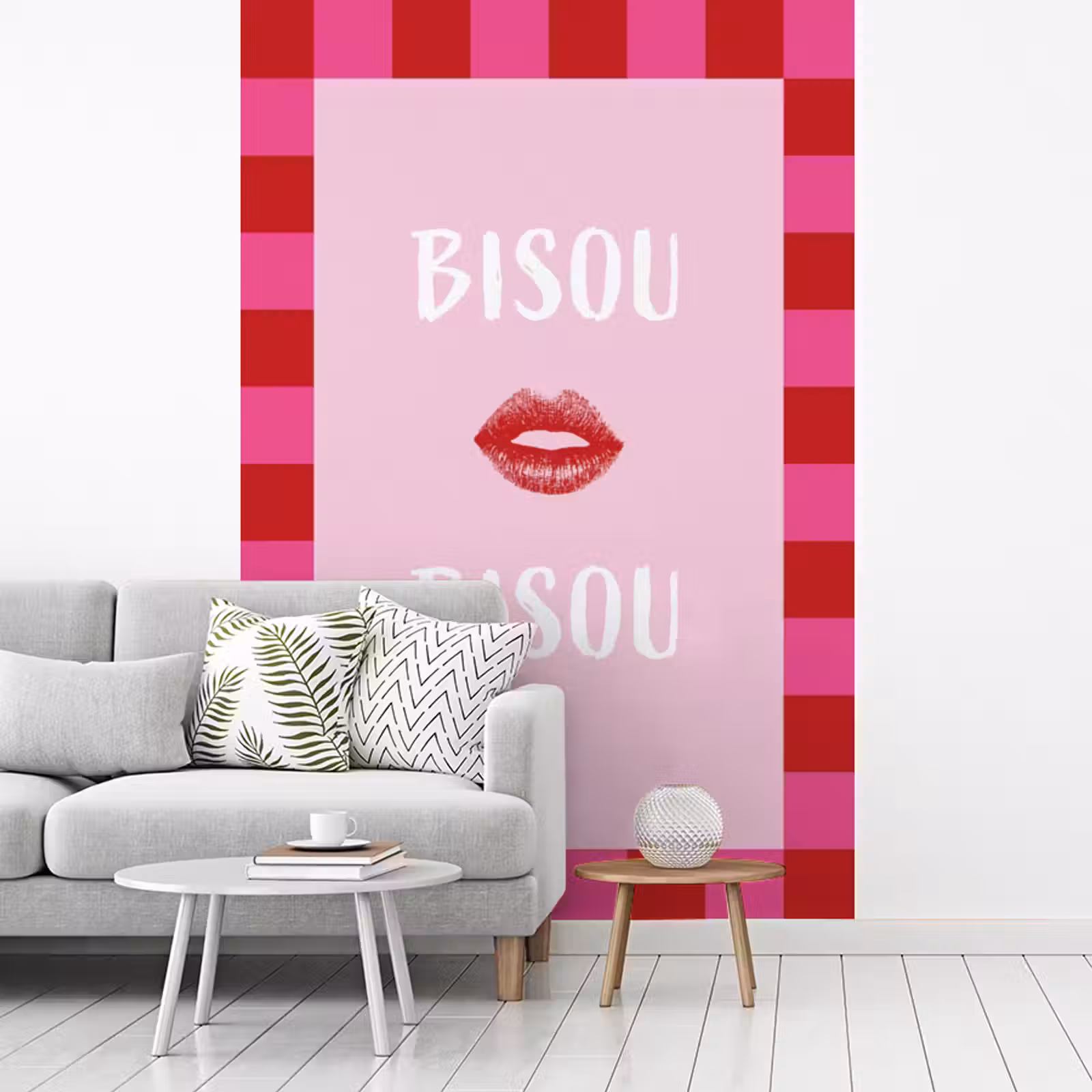 Behang - Kiss - Roze - Frans - Valentijn — 1