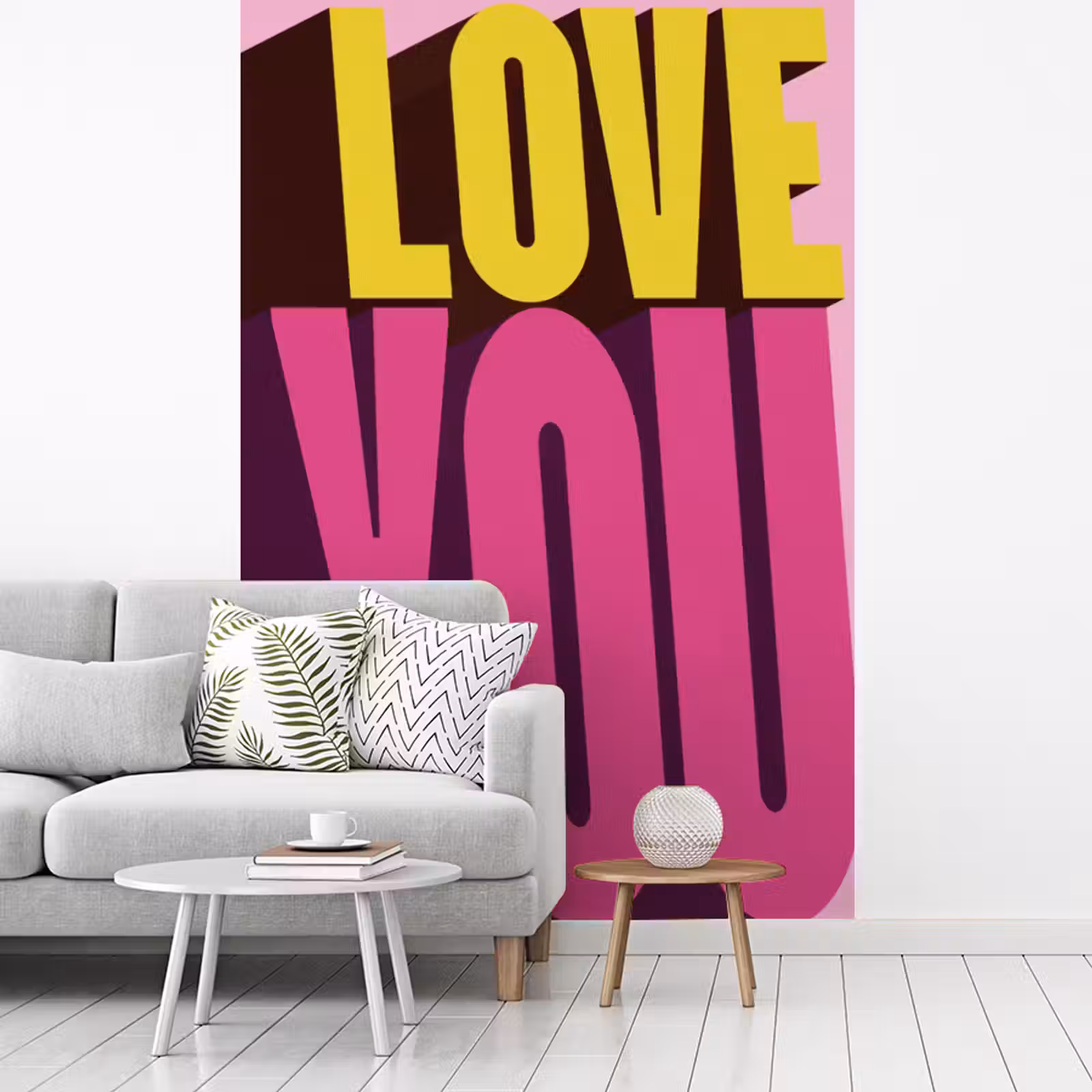 Behang - Love - Tekst - Roze - Valentijn — 1