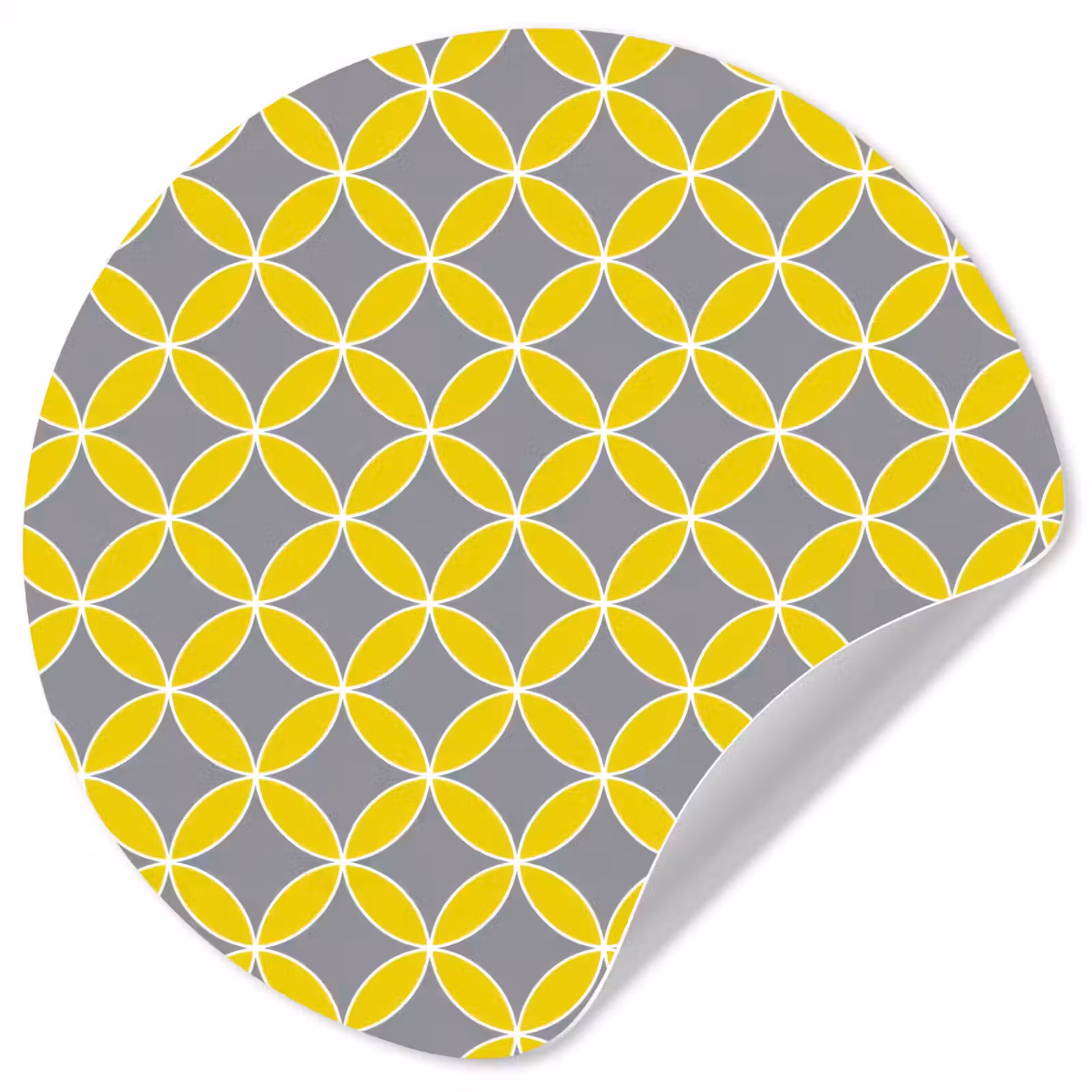 Behangcirkel - Geometrisch - Cirkels - Modern - Grijs - Geel — 1