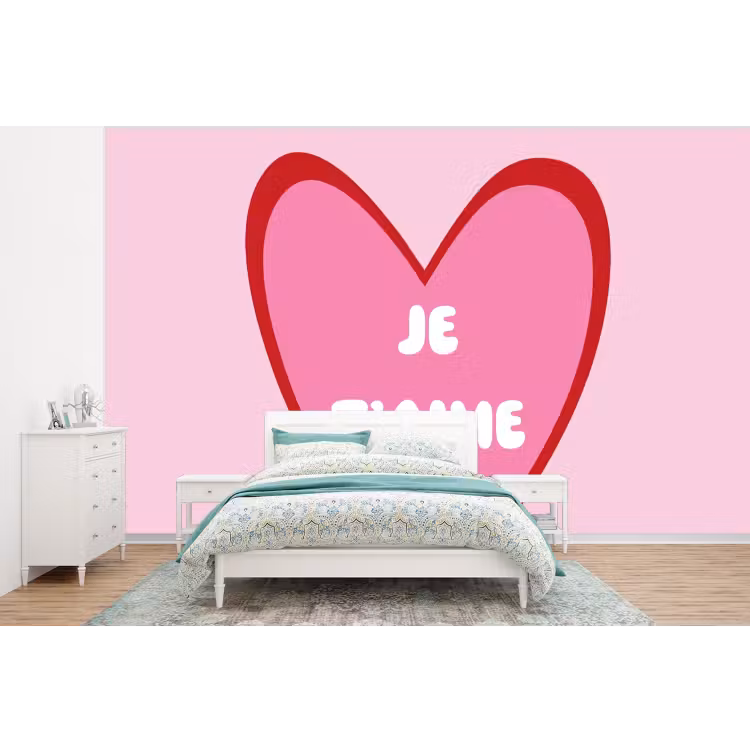 Behang - Hart - Frans - Valentijn - Roze — 4