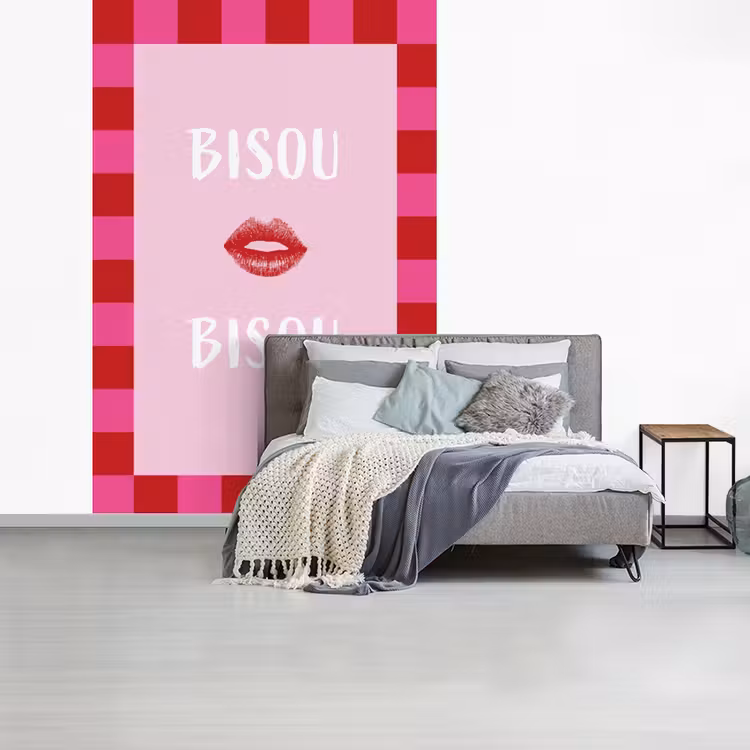 Behang - Kiss - Roze - Frans - Valentijn — 2