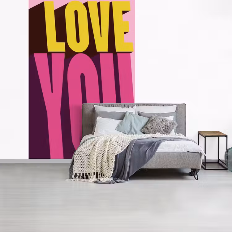 Behang - Love - Tekst - Roze - Valentijn — 2
