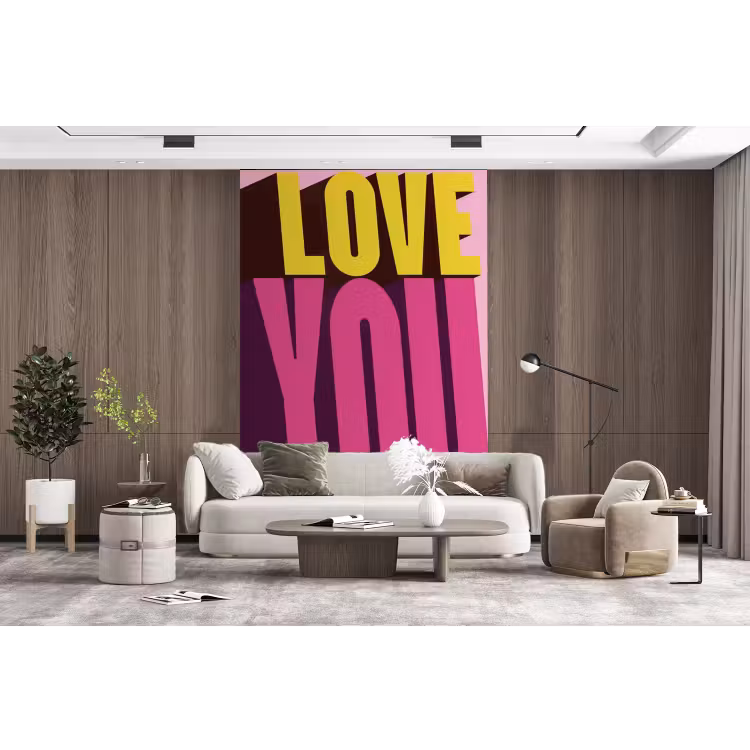 Behang - Love - Tekst - Roze - Valentijn — 5