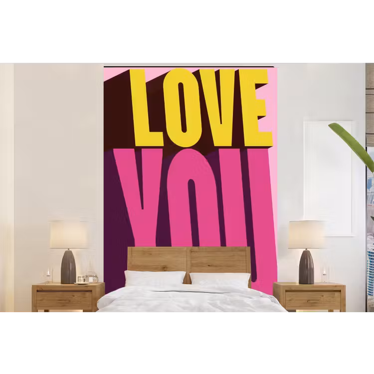 Behang - Love - Tekst - Roze - Valentijn — 6