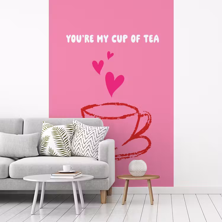 Behang - Thee - Roze - Valentijn - Tekst — 1