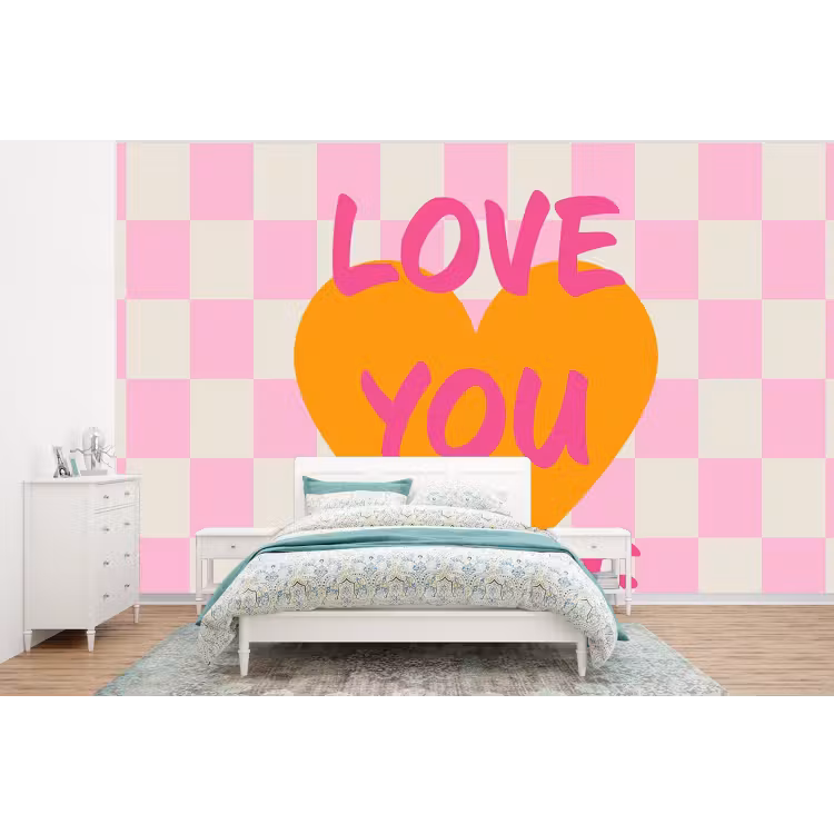 Behang - Valentijn - Love - Roze - Oranje — 4
